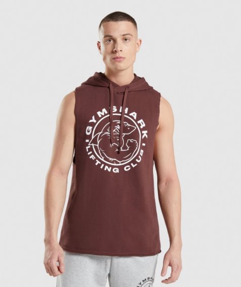 Men's Gymshark Legacy Drop Arm Hoodie Brown | CA 03561D